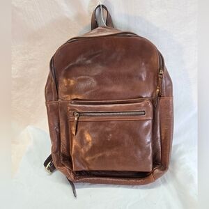 FH Wadsworth Brown Leather Golf Backpack GUC, Clean Interior